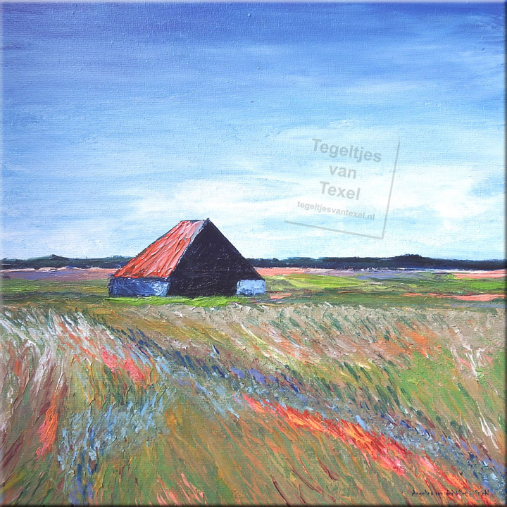 Tegeltjes van Texel met schapenboet door Angelina van der Vliet