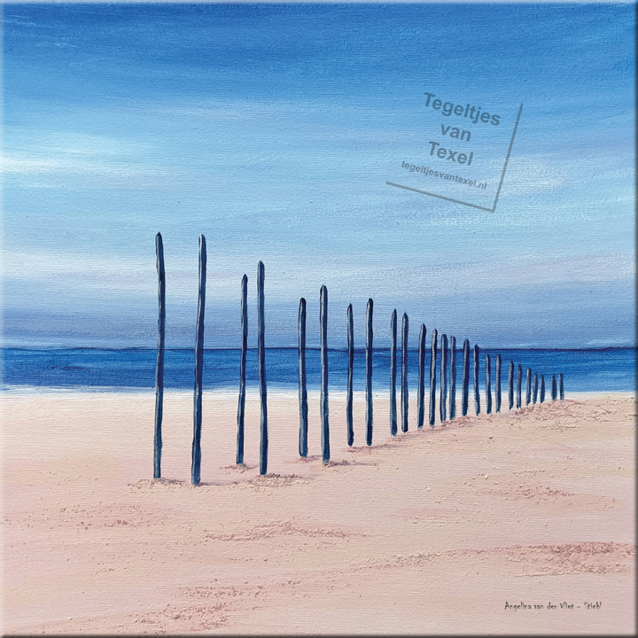Tegeltjes van Texel met Steiger van Sil 1 door Angelina van der Vliet Stiehl