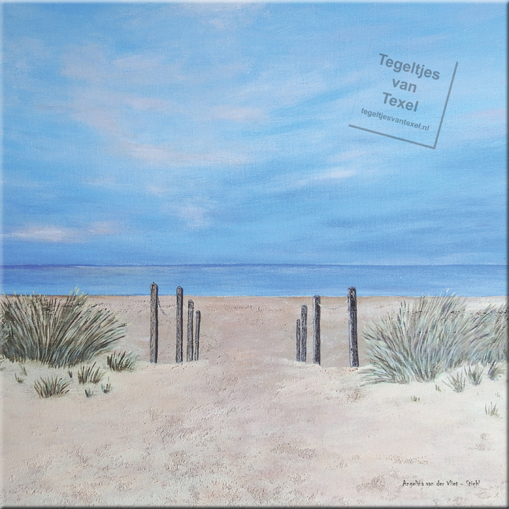 Tegeltjes van Texel met het strand Kaap Noord 2 door Angelina van der Vliet Stiehl