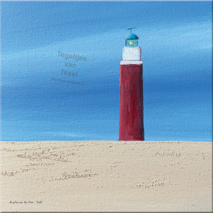 Tegeltjes van Texel met Vuurtoren Texel door Angelina van der Vliet Stiehl
